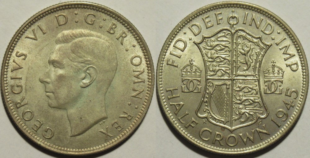 George VI - Half Crown 1945 - Great Britain monnaies monde royaume uni george vi half crown 1945 great britain