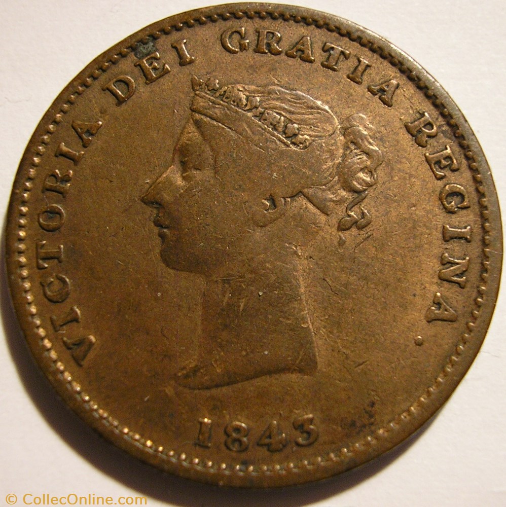 Victoria - Half Penny 1843 - New Brunswick (ex.2) monnaie monde canadum victoria half penny 1843 new brunswick ex 2