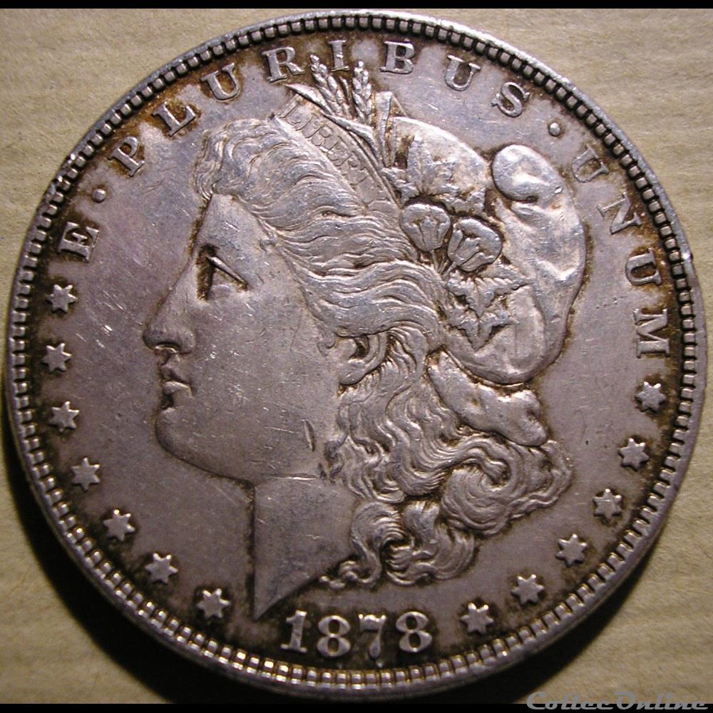 monnaies monde etats unis 1878 dollar 7 feathers ex 2