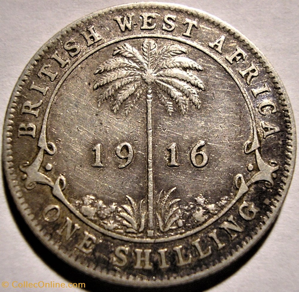 George V - 1 Shilling 1916 - West Africa 3 monnaies monde nigeria george v 1 shilling 1916 west africa