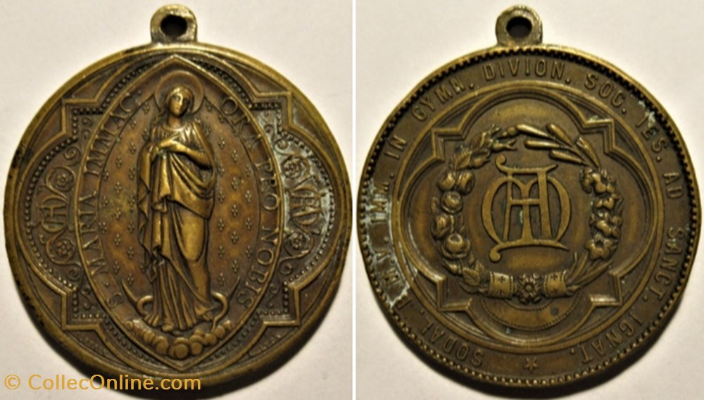 Médaille du Sanctuaire de Saint-Ignace, Lyon - par L. Penin patrimoine religieux souvenir medaille du sanctuaire de saint ignace lyon par l penin