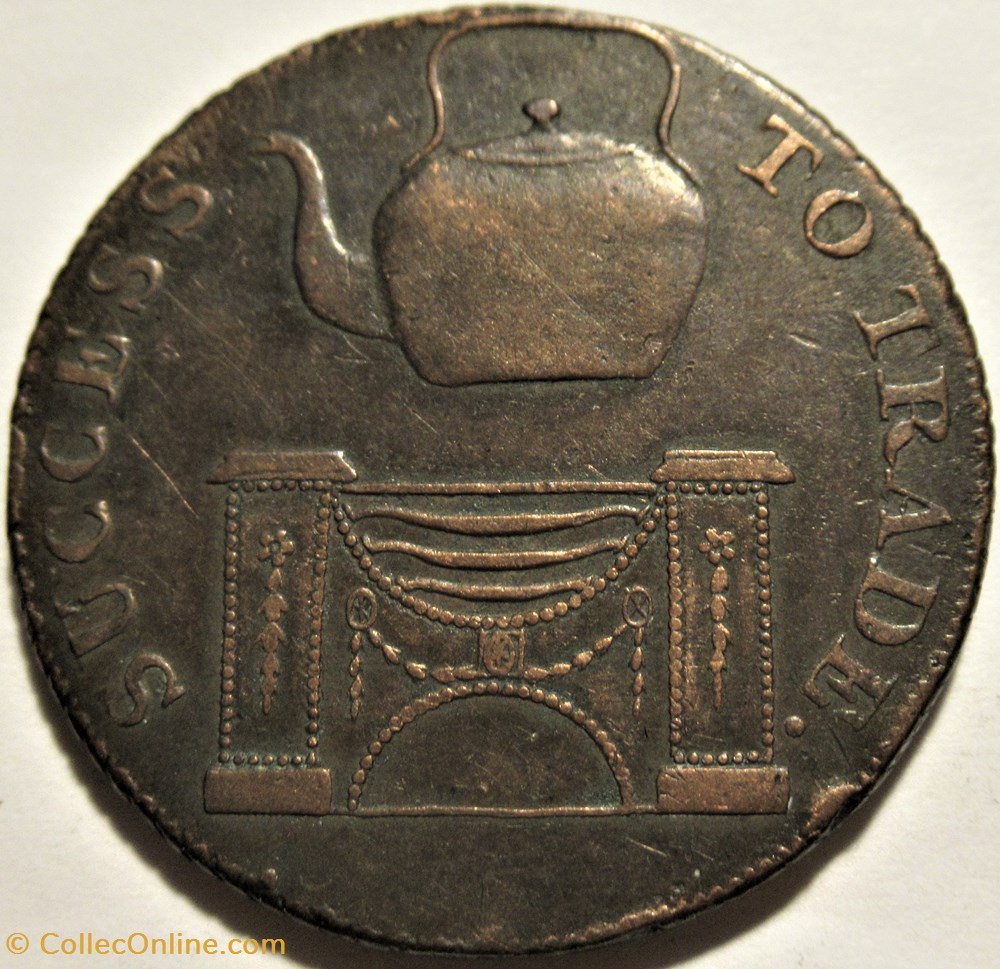 18th. HalfPenny - Success to Trade - Bury St Edmunds, England monnaies jetons mereaux 18th halfpenny success to trade bury st edmunds england