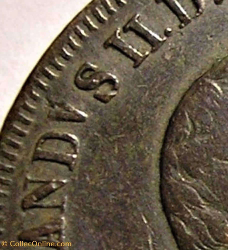 1848 Royaume de Naples, 5 Tornesi - Ferdinando II - Error 3 monnaie monde italie 1848 royaume de naples 5 tornesi ferdinando ii error