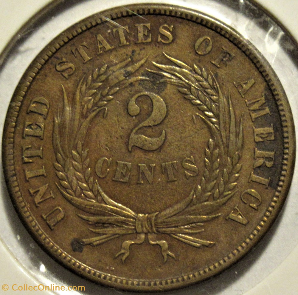 1865 Two Cents 4 monnaies monde etats unis 1865 two cents