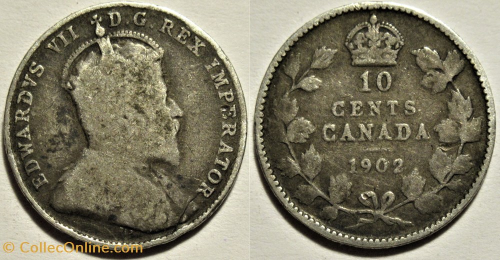Edward VII - 10 Cents 1902 monnaies monde canada edward vii 10 cents 1902