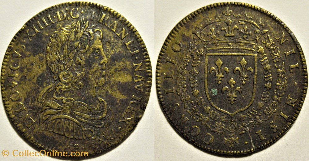 Louis XIV - c.1646, Jeton du Conseil du roi monnaies paranumismatique jetons poids louis xiv c 1646 jeton du conseil du roi