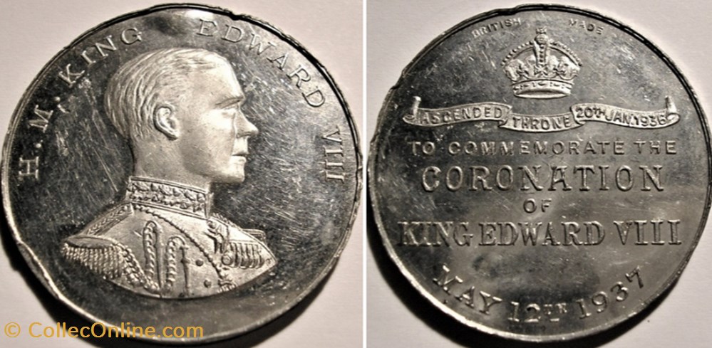 Edward VIII - Coronation Medal 1937, UK medaille royaume uni edward viii coronation medal 1937 uk