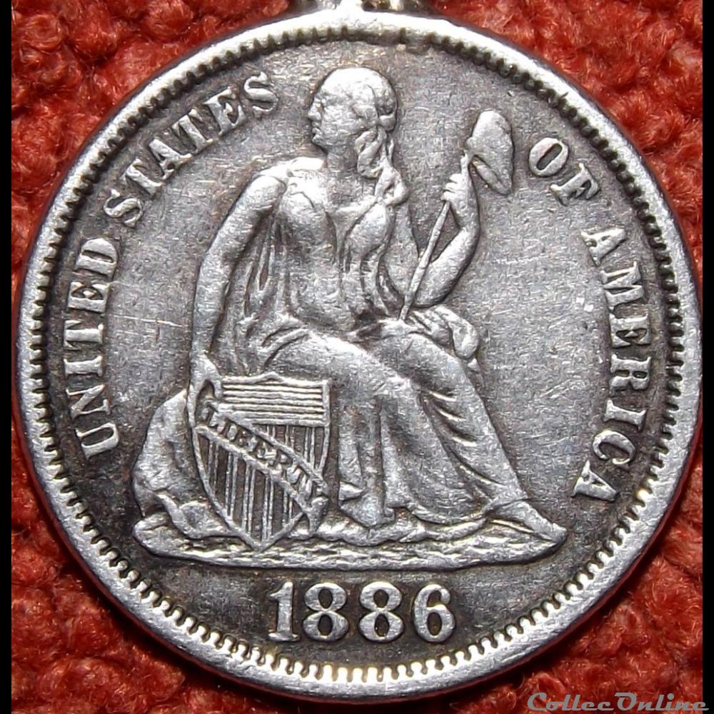 1886 Dime / 10 Cents monnaies monde etats unis 1886 dime 10 cents