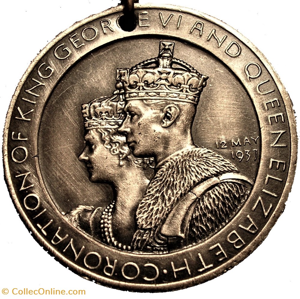 George VI & Elizabeth - 1937 Coronation Silver Medal - Westminster Abbey, UK 2 medailles royaume uni george vi elizabeth 1937 coronation silver medal westminster abbey uk