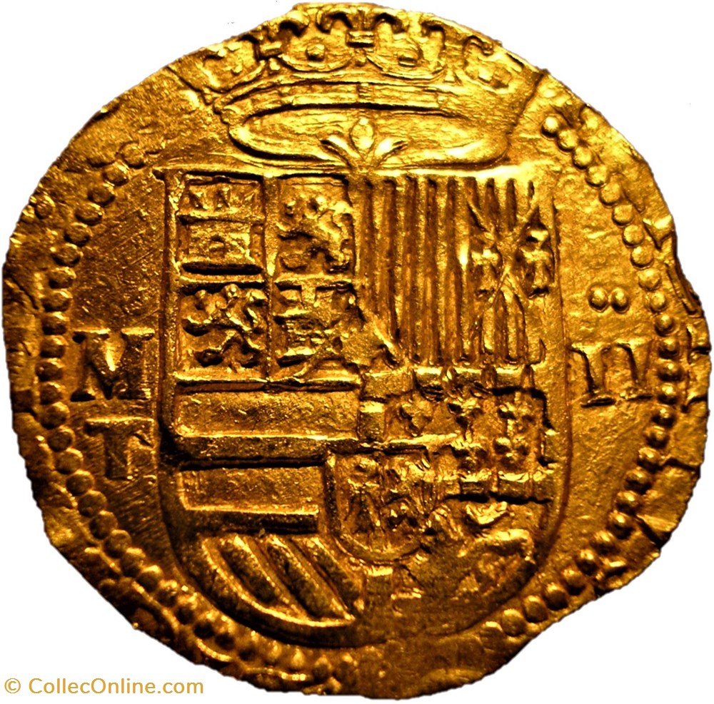 monnaies monde espagne felipe ii ca 1556 1588 2 escudos toledo