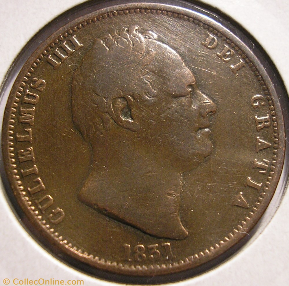 William IV - HalfPenny 1831 Kingdom of Great Britain (ex.2) monnaies monde royaume uni william iv halfpenny 1831 kingdom of great britain ex 2
