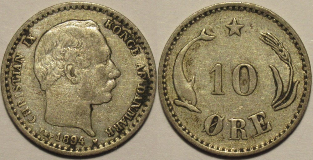monnaies monde danemark christian ix denmark 10 re 1894