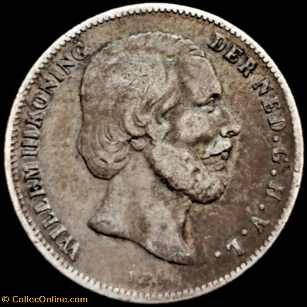 Willem III of Nederland - 1/2 Gulden 1858 monnaies monde pays bas willem iii of nederland 1 2 gulden 1858