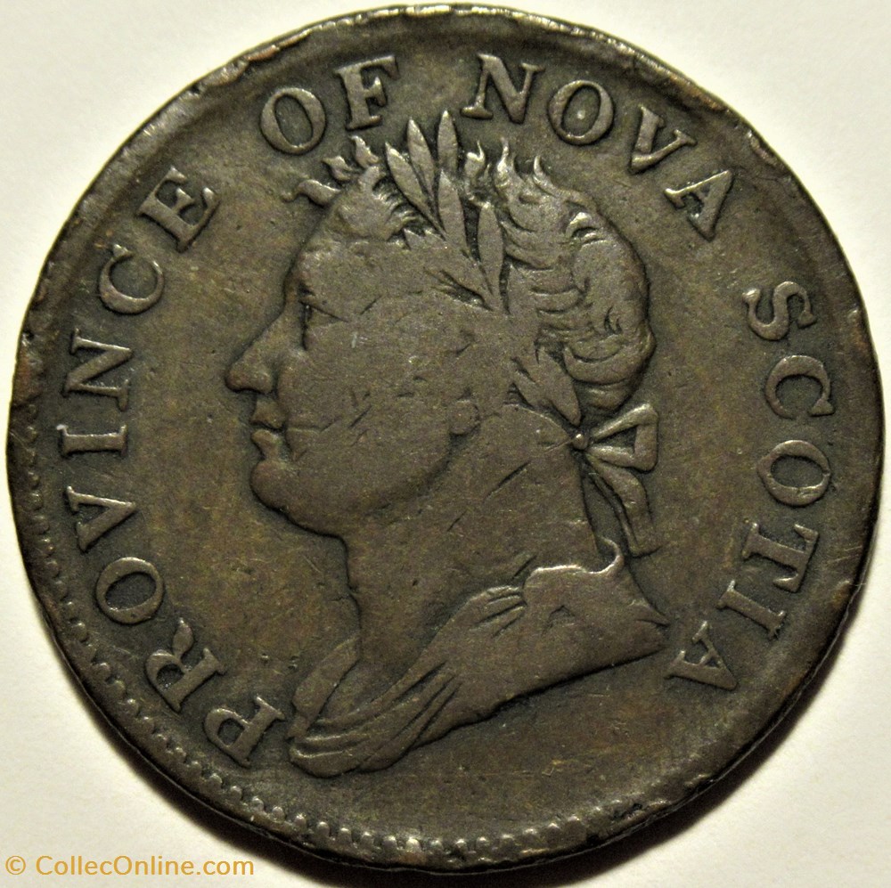 monnaies monde canada george iv halfpenny token 1832 nova scotia ex 7