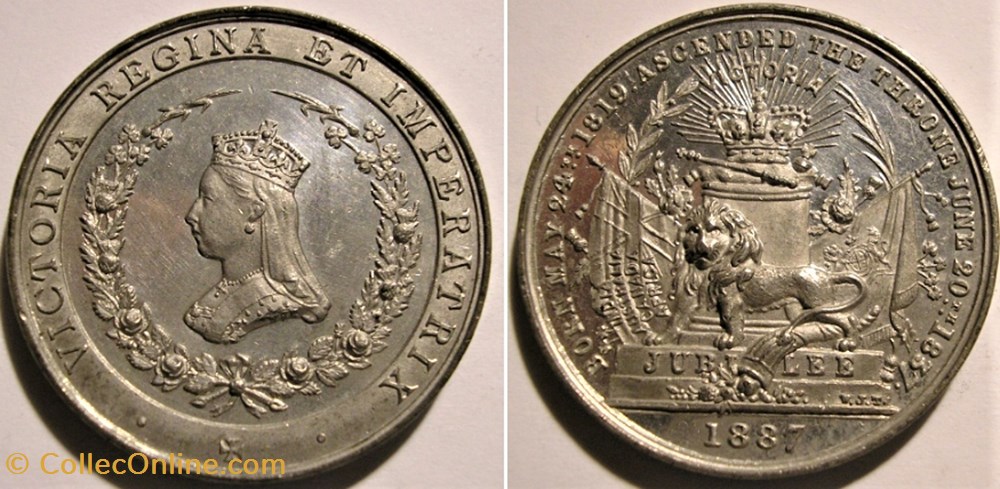 Victoria - 1887 Golden Jubilee Token - GB monnaie jeton mereaux victoria 1887 golden jubilee token gb