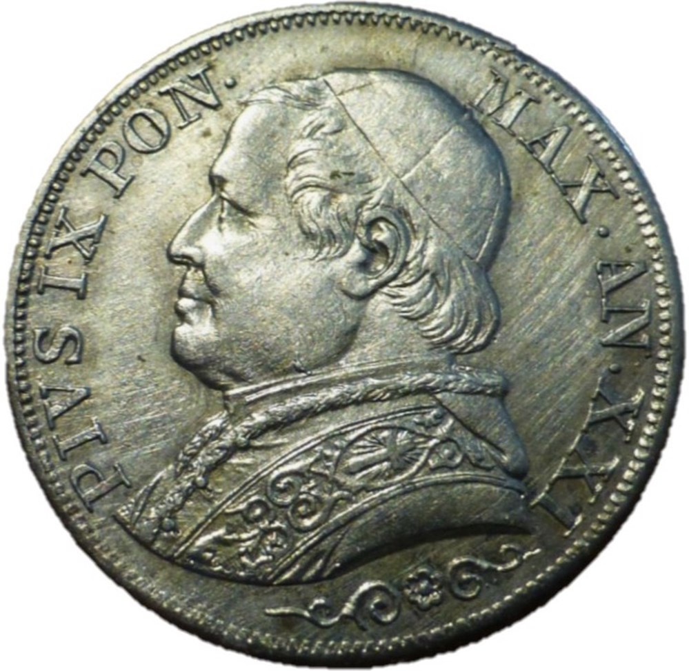 monnaies monde pio ix papa 1 lira 1867 anno xxi vaticano