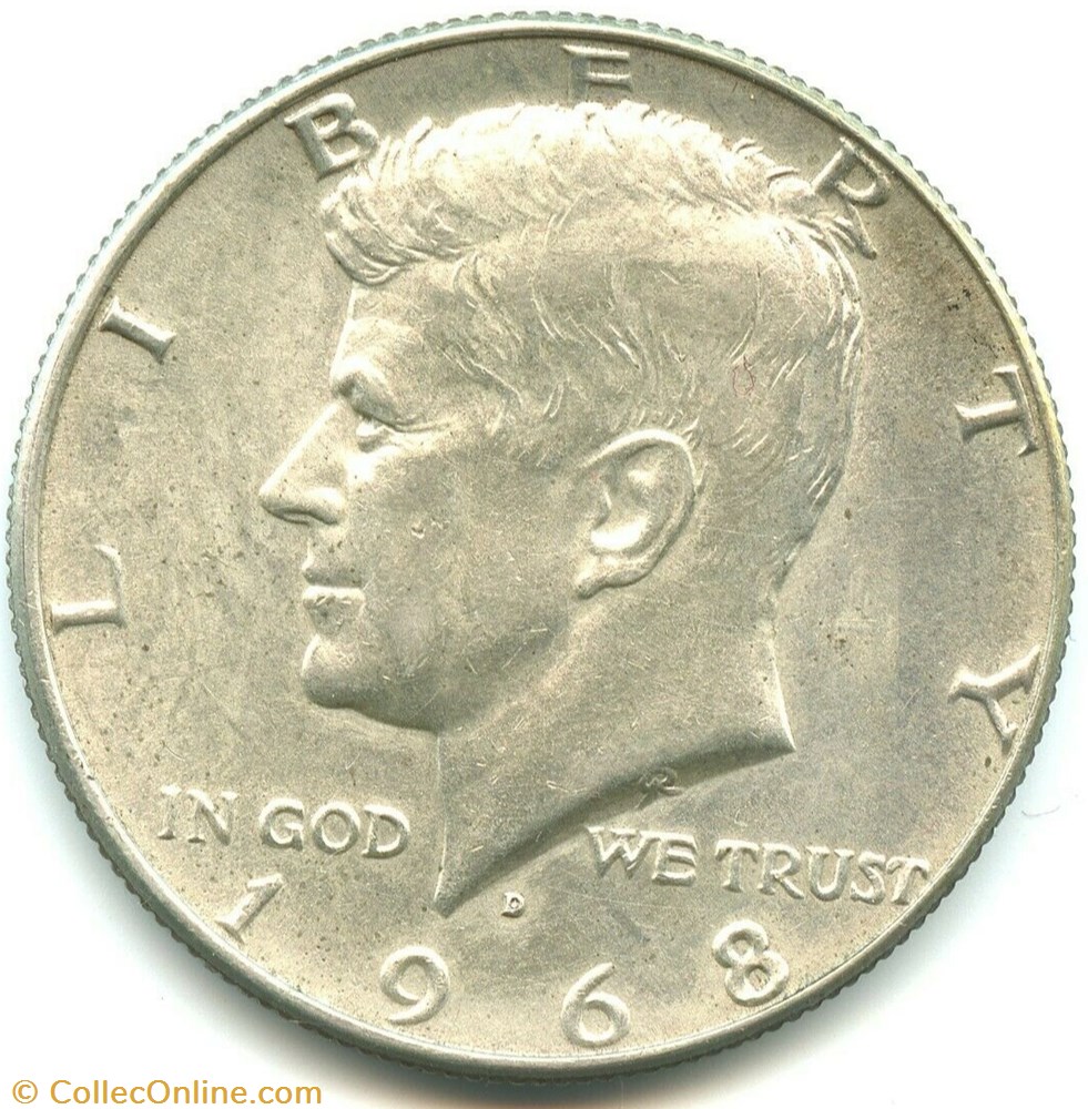 monnaie monde etat uni 1968 denver half dollar