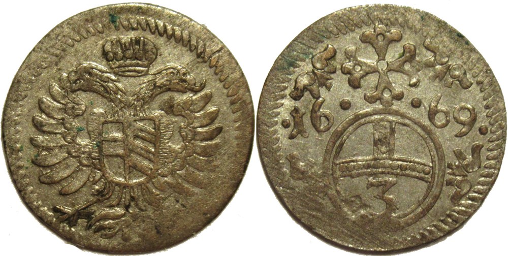 monnaies europe medievale saint empire romain germanique 1671 silesia 3 pfennige leopold i holy roman emperor 2 ex