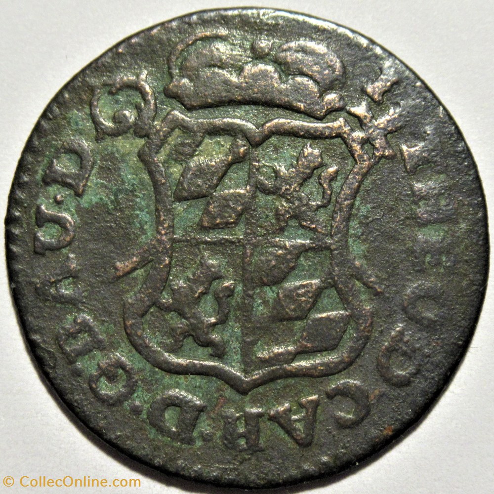 monnaies europe medievale saint empire romain germanique 1750 jean theodore de baviere 1 liard principaute de liege