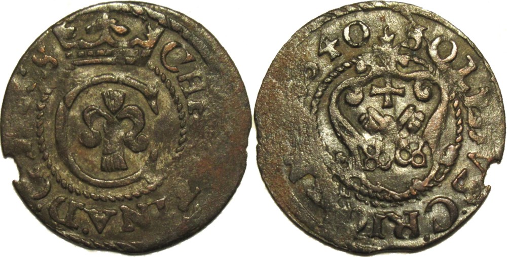 monnaies europe medievale livonie christina of sweden 1 solidus 1640 riga swedish livonia
