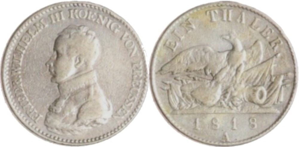 Friedrich Wilhelm III - 1 Thaler 1818 Berlin - Kingdom of Prussia monnaies europe medievale saint empire romain germanique friedrich wilhelm iii 1 thaler 1818 berlin kingdom of prussia
