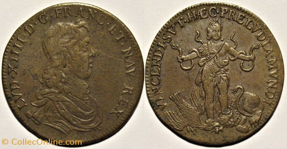 monnaies paranumismatique jetons poids louis xiv sous les traits hercule enfant jeton ca 1646