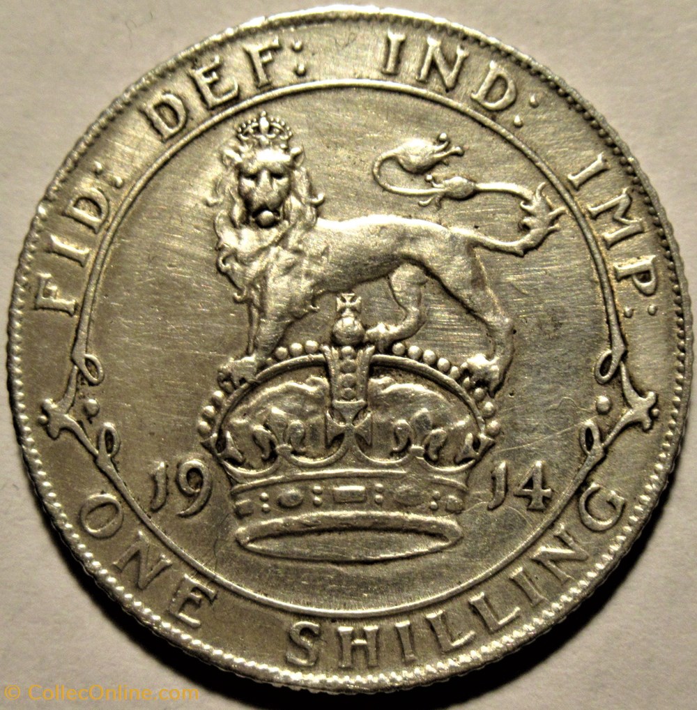 George V - One Shilling 1914 - Great Britain 3 monnaies monde royaume uni george v one shilling 1914 great britain