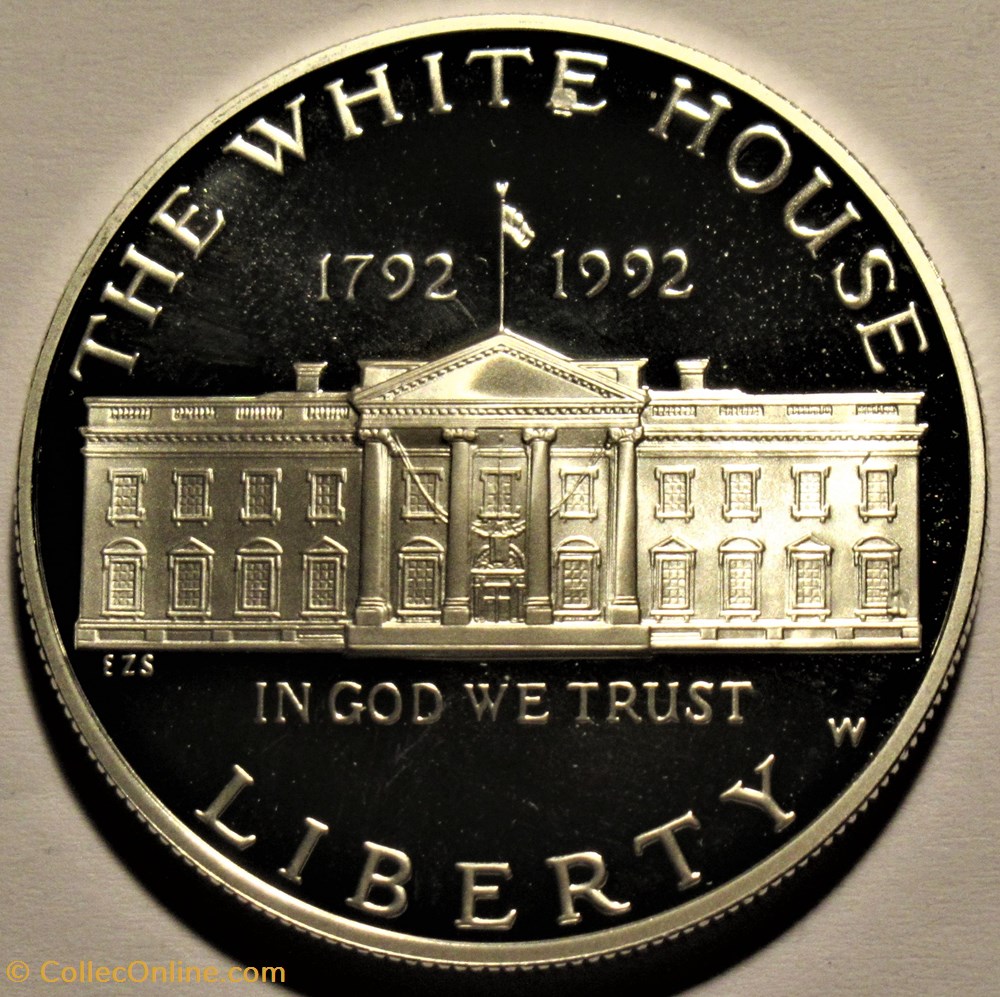 White House Bicentenary One Dollar 1992 West Point monnaies monde etats unis white house bicentenary one dollar 1992 west point