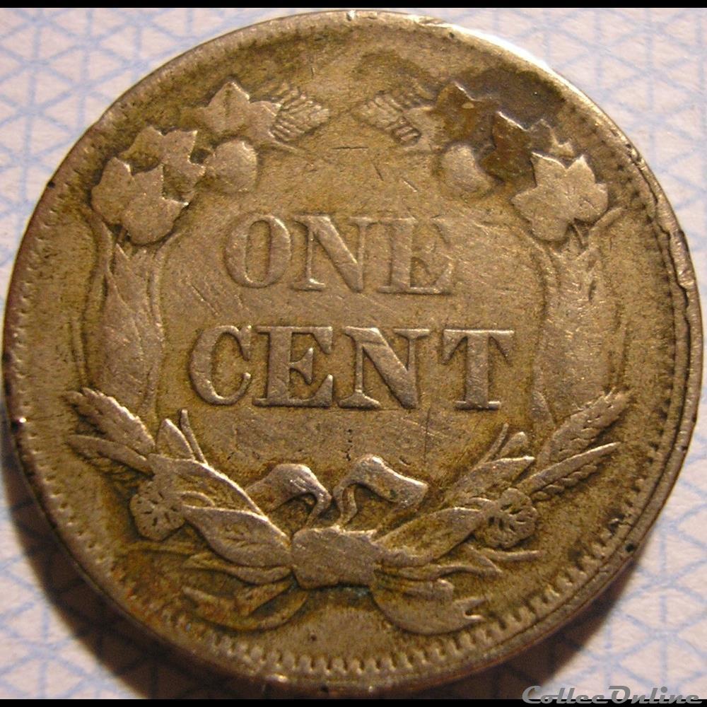 1858 Cent One (ex.2) monnaie monde etat uni 1858 cent one ex 2