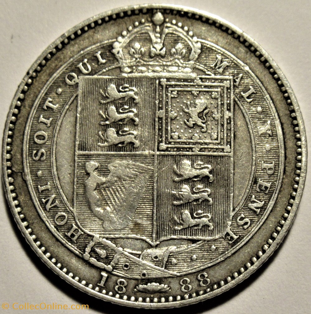 Victoria - Jubilee One Shilling 1888/7 - Great Britain - Overdate 3 monnaies monde royaume uni victoria jubilee one shilling 1888 7 great britain overdate