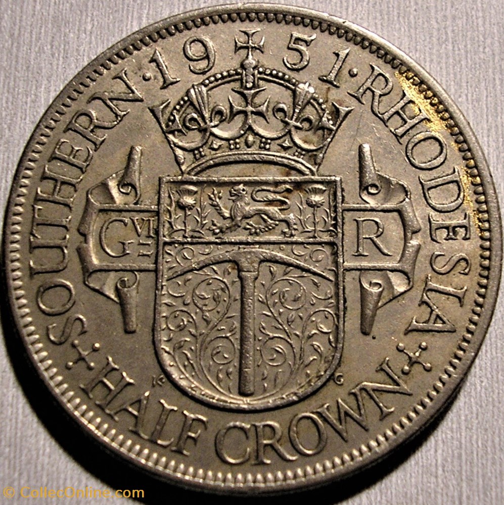 George VI - Half Crown 1951 - Southern Rhodesia 3 monnaie monde zimbabwe george vi half crown 1951 southern rhodesia