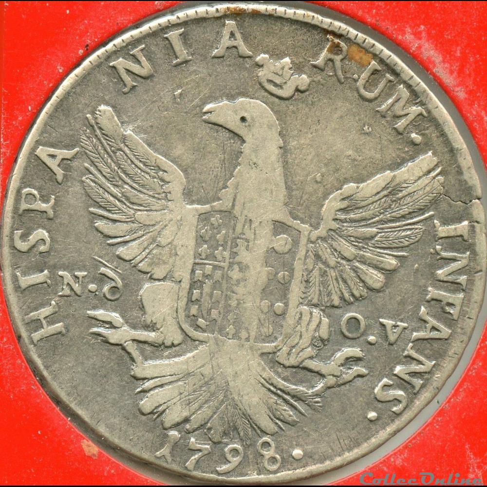 monnaies europe medievale 1798 royaume de sicile 12 tari ferdinando iii de bourbon siciles