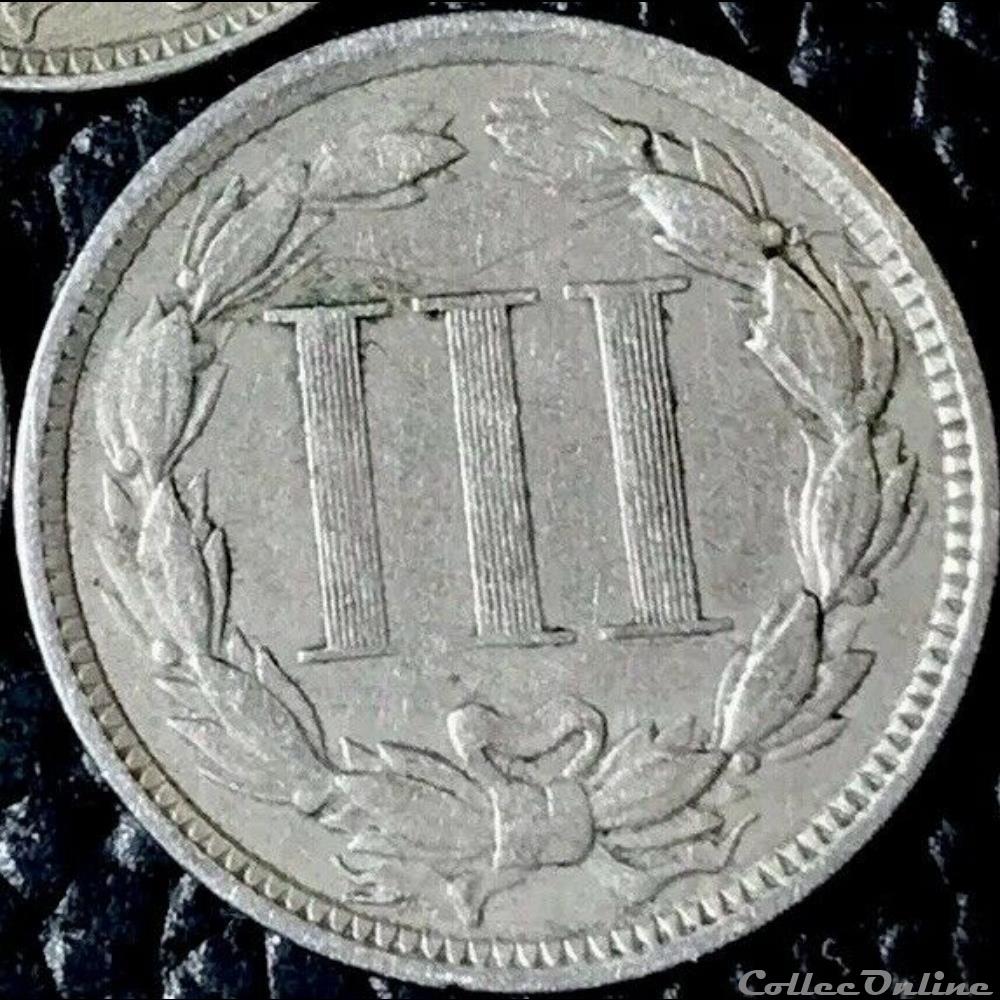 1874 - 3 Cents monnaie monde etat uni 1874 3 cents