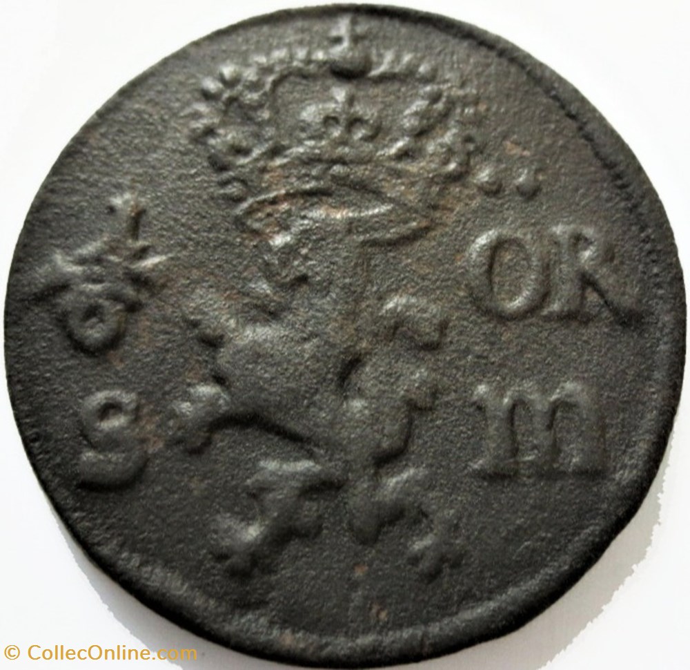 Sweden - Karl XI - 1/6 Öre 1671 monnaies monde suede sweden karl xi 1 6 ore 1671