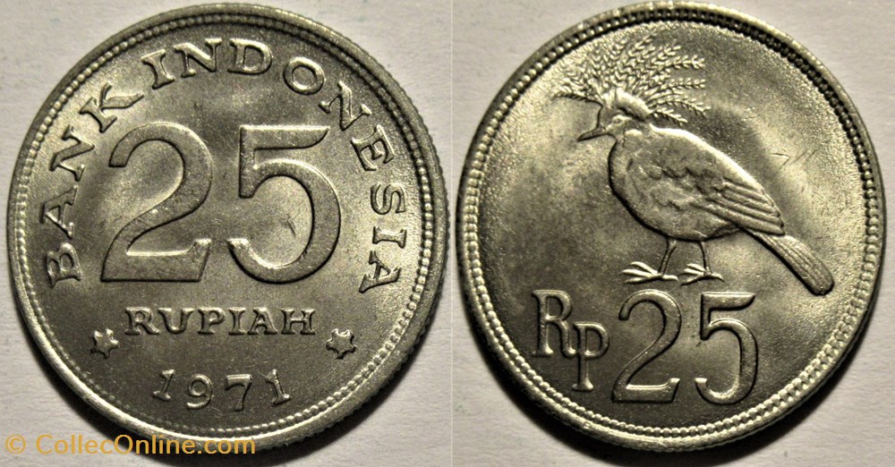 Indonesia - 25 Rupiah 1971, Goura victoria monnaies monde inde indonesia 25 rupiah 1971 goura victoria