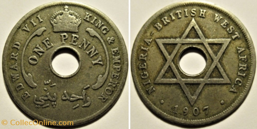Edward VII - One Penny 1907 - West Africa monnaies monde afrique occidentale britannique edward vii one penny 1907 west africa