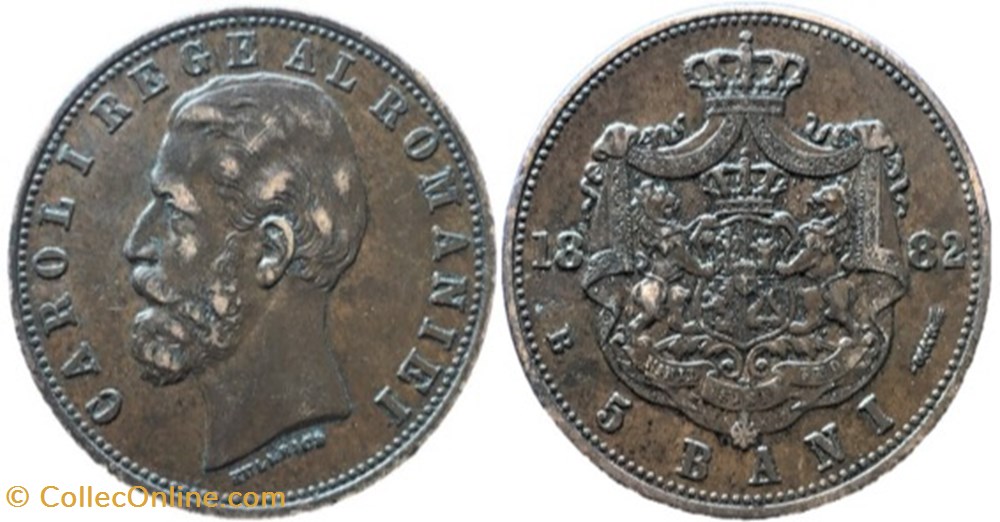 Carol I of Romania - 5 Bani 1882 Bucarest monnaies monde roumanie carol i of romania 5 bani 1882 bucarest