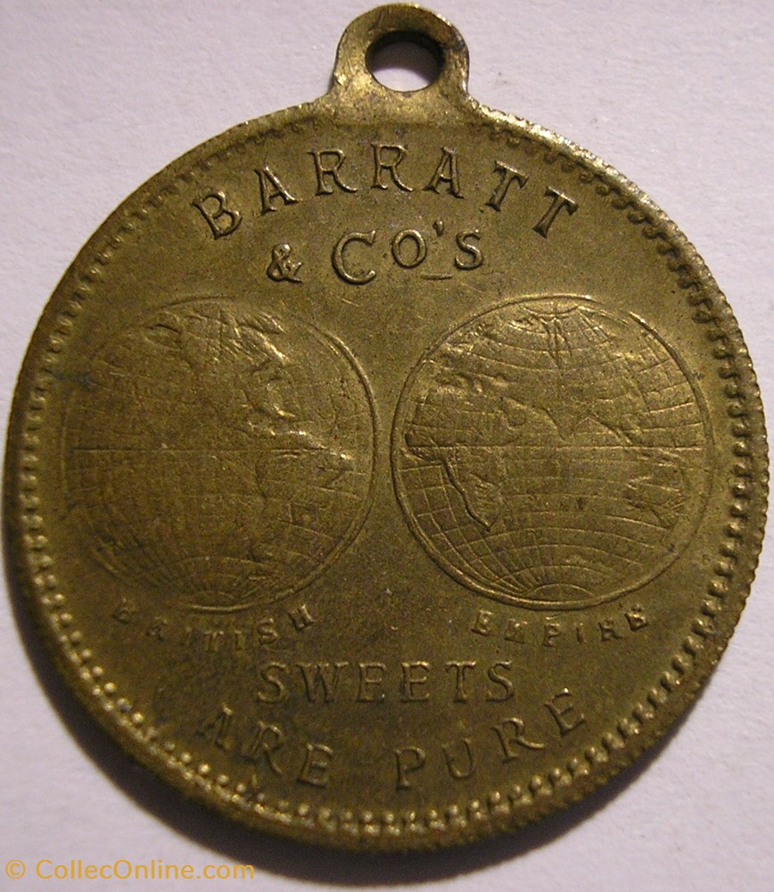 Edward VII & Alexandra - Medalet Barratt & Co. 1902 3 monnaie jeton mereaux edward vii alexandra medalet barratt co 1902