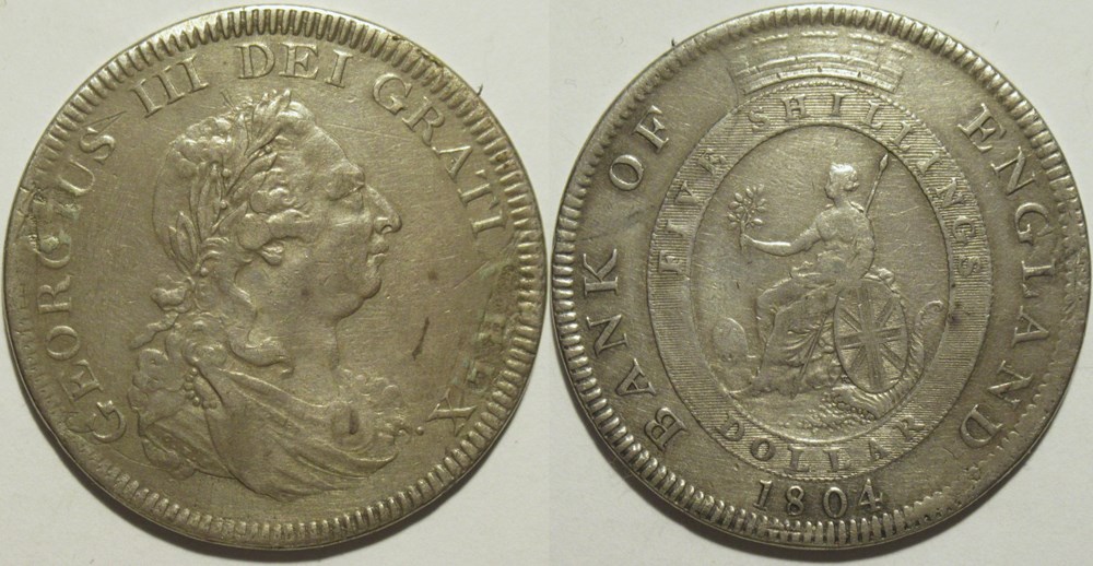 George III - 1 Dollar Trade 1804 - Bank of England monnaies monde royaume uni george iii 1 dollar trade 1804 bank of england