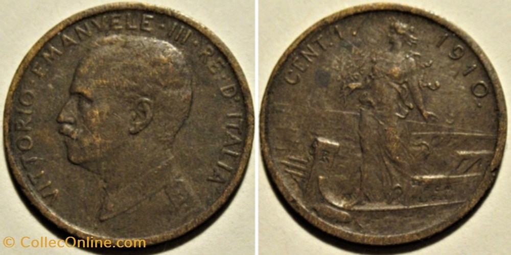 1910 Regno d'Italia, Centesimo, Roma - Vittorio Emanuele III monnaies monde italie 1910 regno italia centesimo roma vittorio emanuele iii