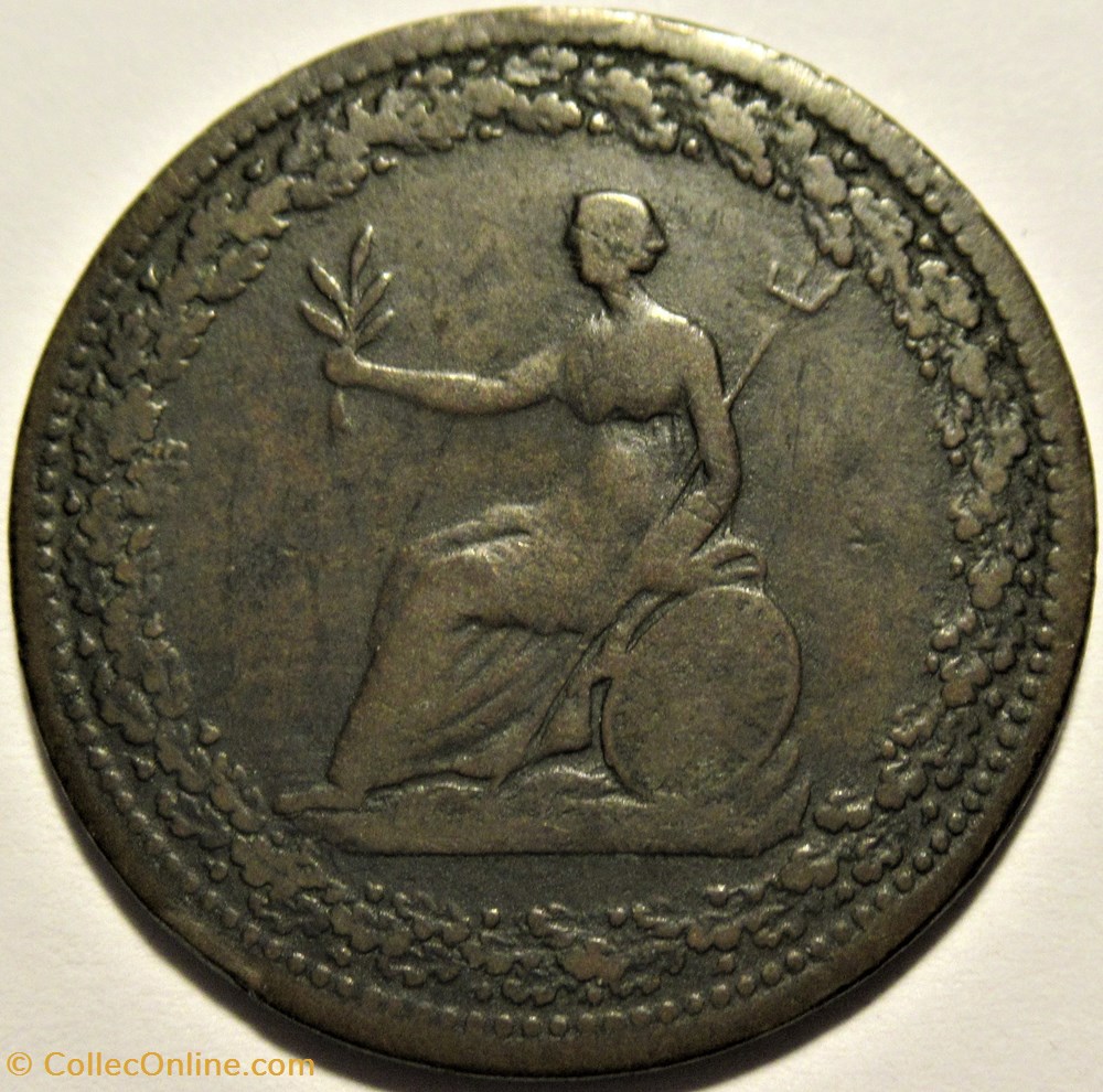 monnaies monde canada george iii halfpenny imitation token 1815 britannia eagle