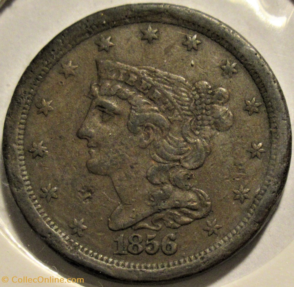 monnaies monde etats unis 1856 braided hair half cent