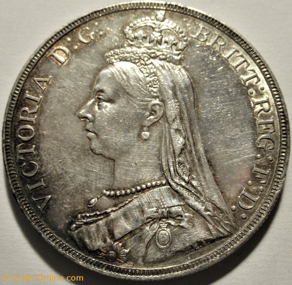 Victoria - One Crown 1890 - Kingdom of Great Britain 2 monnaies monde royaume uni victoria one crown 1890 kingdom of great britain