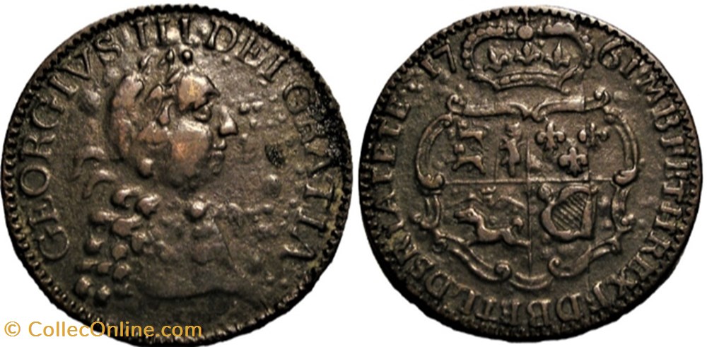 George III - One Guinea Token 1761 Great Britain monnaie jeton mereaux george iii one guinea token 1761 great britain