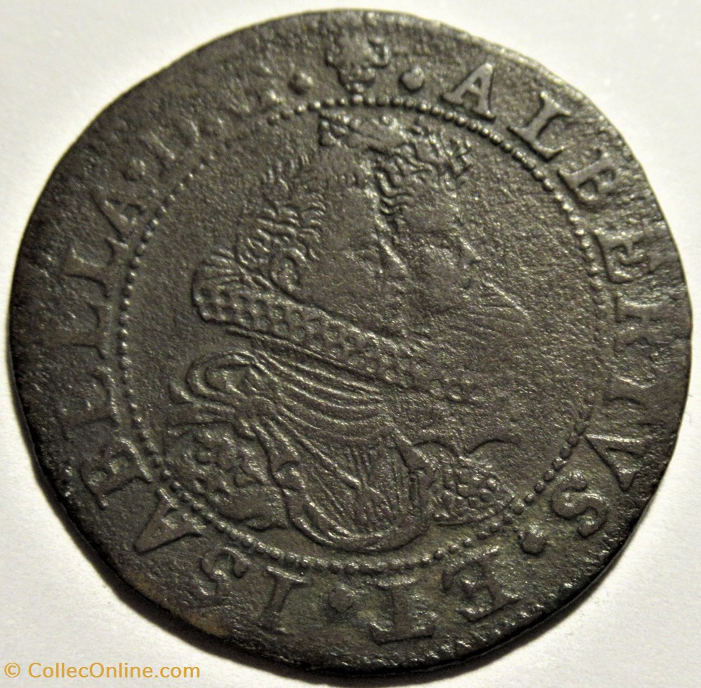 Albert & Isabelle - "Moderatio", Token 1620 - Brussels, Spanish Netherlands. 2 monnaies europe medievale pays bas espagnols albert isabelle moderatio token 1620 brussels spanish netherlands