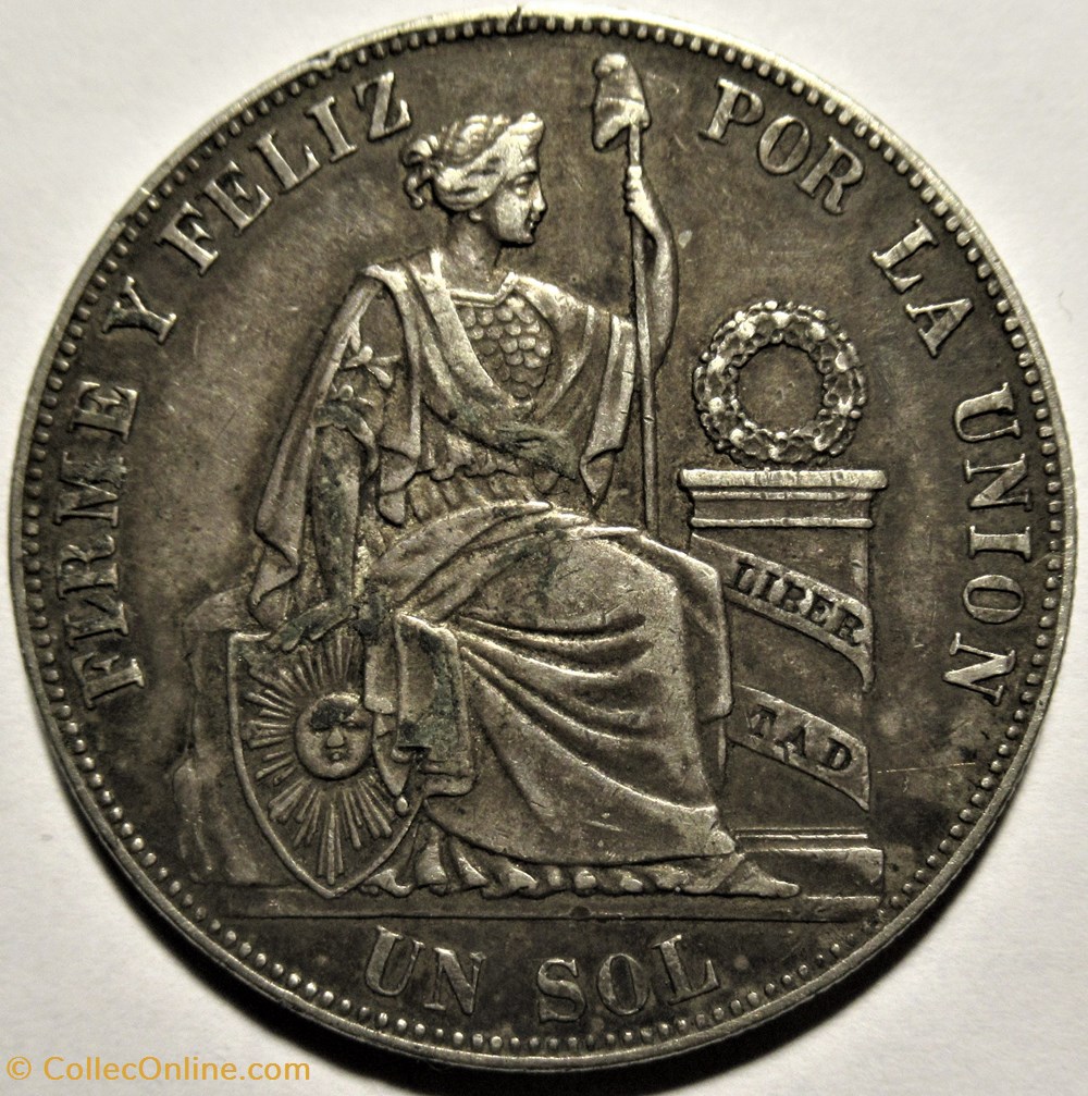 monnaies monde perou peru 1 sol 1885 lima