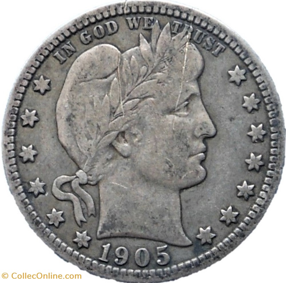 1905 San Francisco Quarter $ (ex.2) monnaie monde etat uni 1905 san francisco quarter ex 2