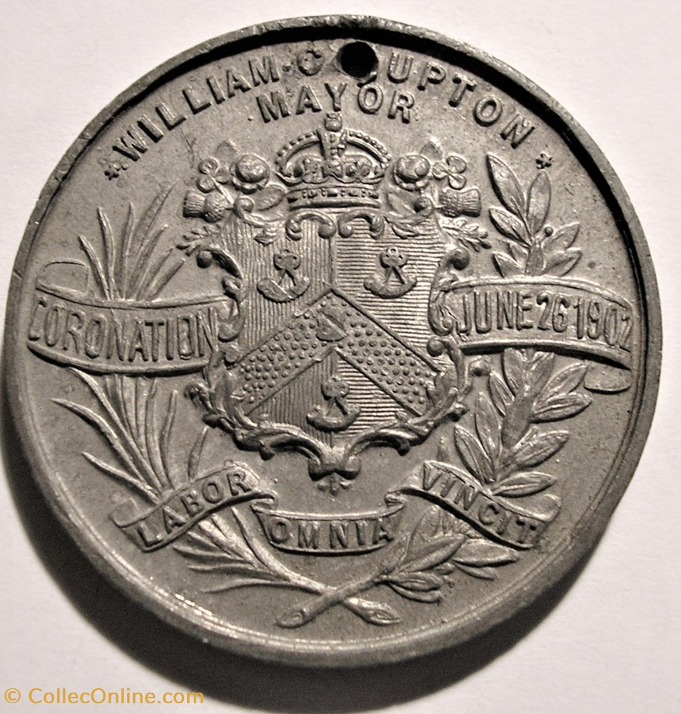 Edward VII & Alexandra - 1902 Coronation, Bradford Medal - UK 3 medaille royaume uni edward vii alexandra 1902 coronation bradford medal uk