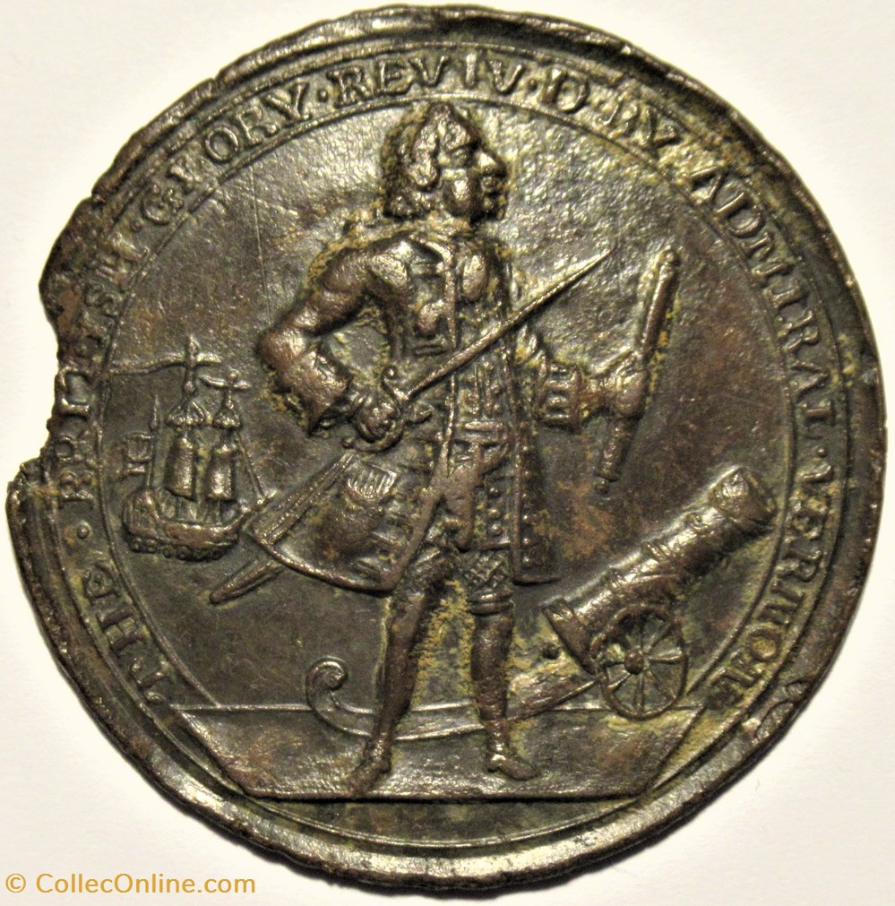 Admiral Vernon - Token 1739 Capture of Portobello, Panama, Great Britain medailles royaume uni admiral vernon token 1739 capture of portobello panama great britain