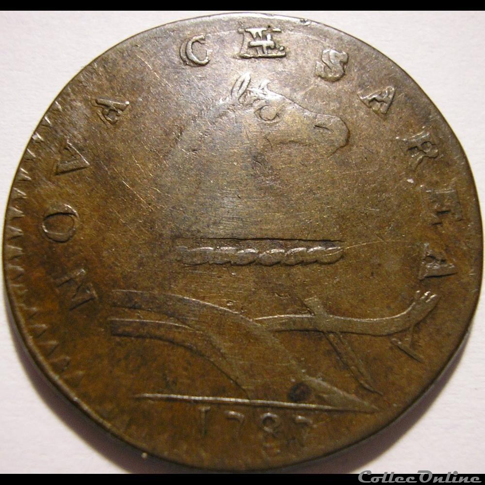 1787 Cent - New Jersey - Post-1776 - States Coinage monnaie jeton mereaux 1787 cent new jersey post 1776 states coinage